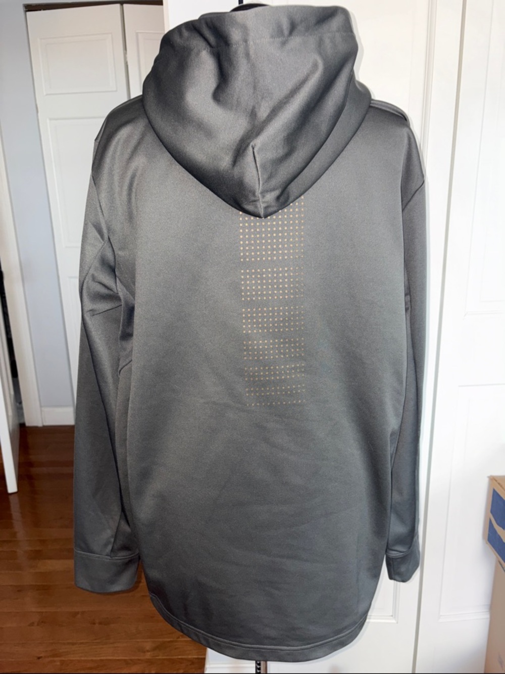Men's Gray Pullover Hoodie with Gold Shield Logo - Picture 4 of 4
